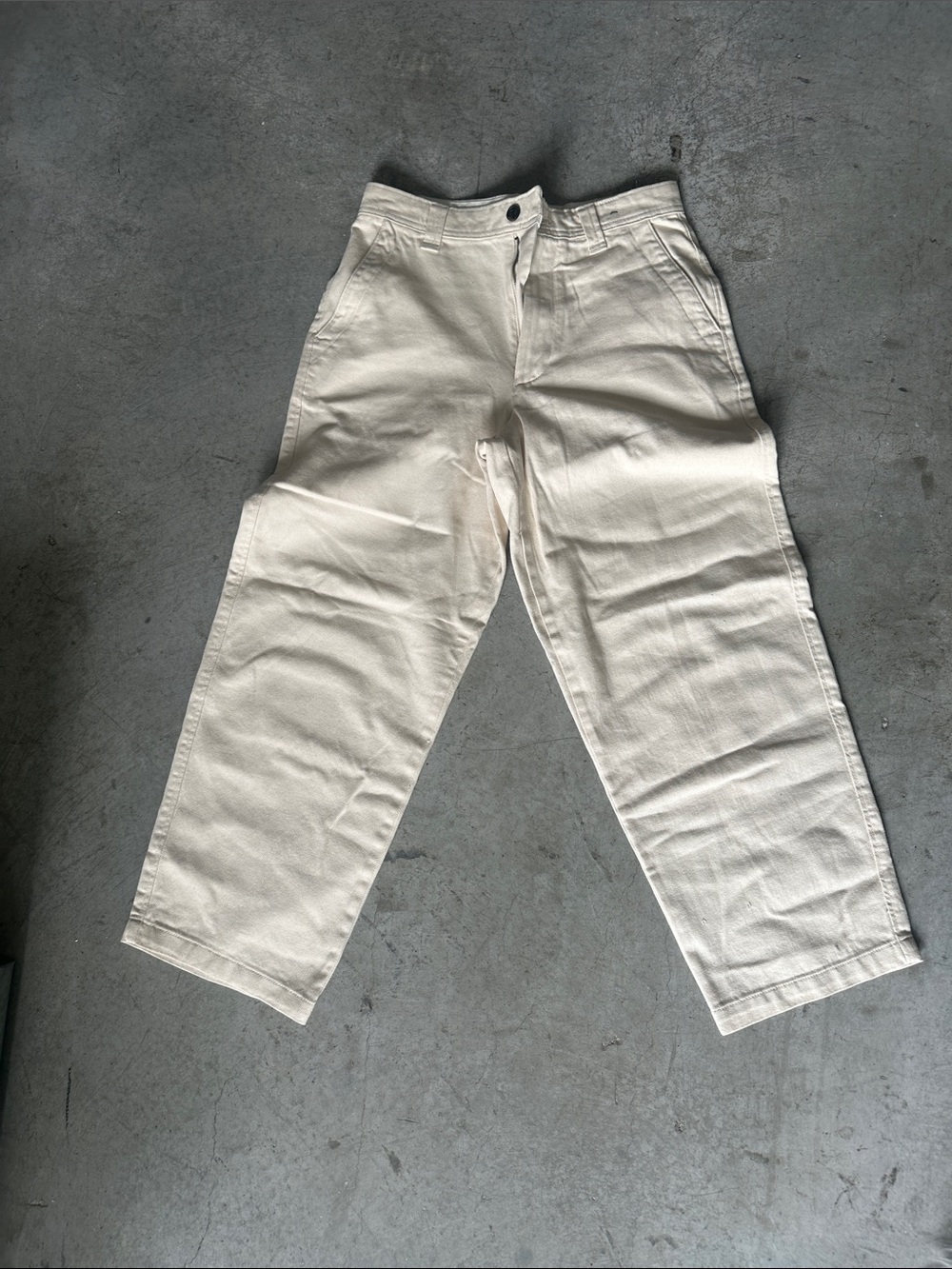Primark Men's Off-White Straight-Leg Cotton Chinos
